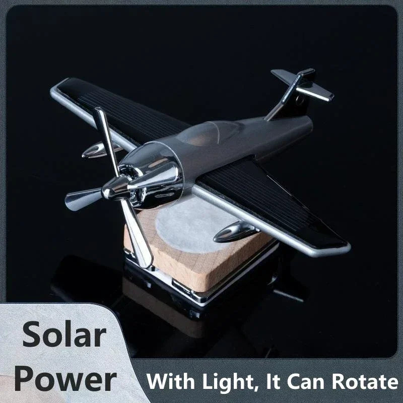 Car Air Freshener Solar Aircraft Decoration Mini Car Perfume Automatic Rotation Essential Oil Diffuser Car Airplane Ornament
