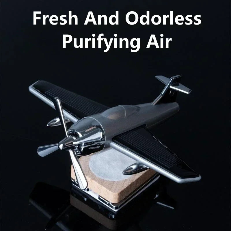 Car Air Freshener Solar Aircraft Decoration Mini Car Perfume Automatic Rotation Essential Oil Diffuser Car Airplane Ornament