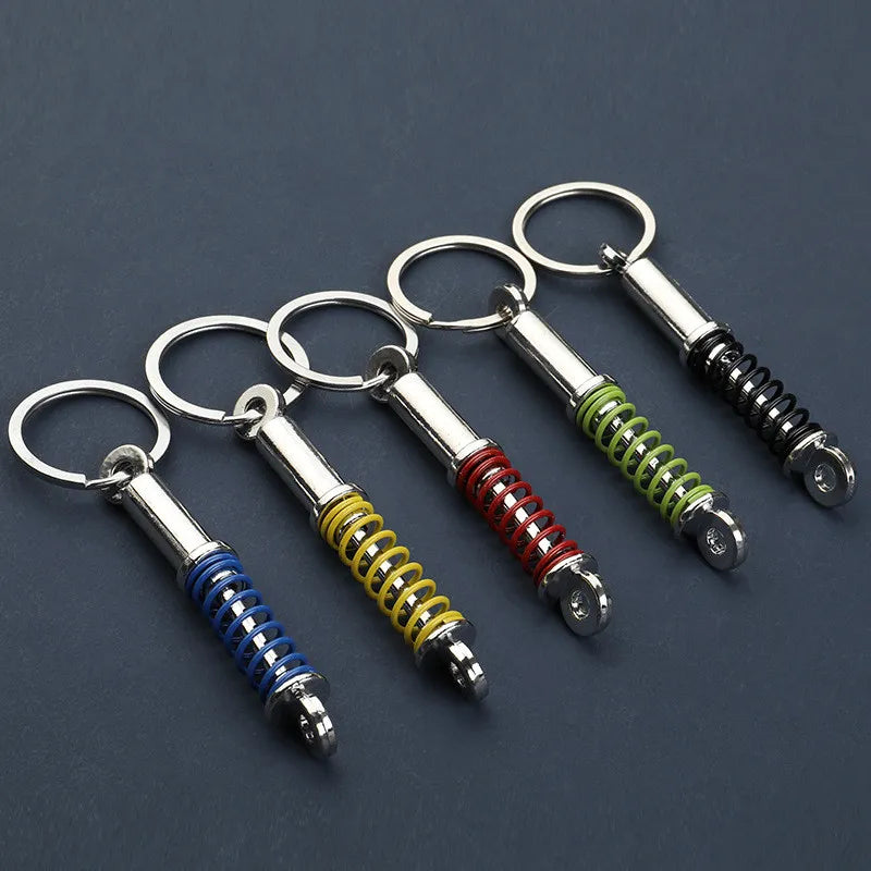 Creative Gear Head Keychain Speed Gearbox Keyring for Car Key Turbo Hub Brake Disc Pendant Shock Absorber Keys Holder Chain Ring