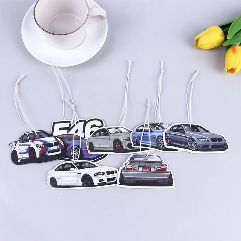 Hot Sale Car Air Freshener Hanging Auto Rearview Mirror Perfume Pendant Solid Paper  For BMW  Accessories