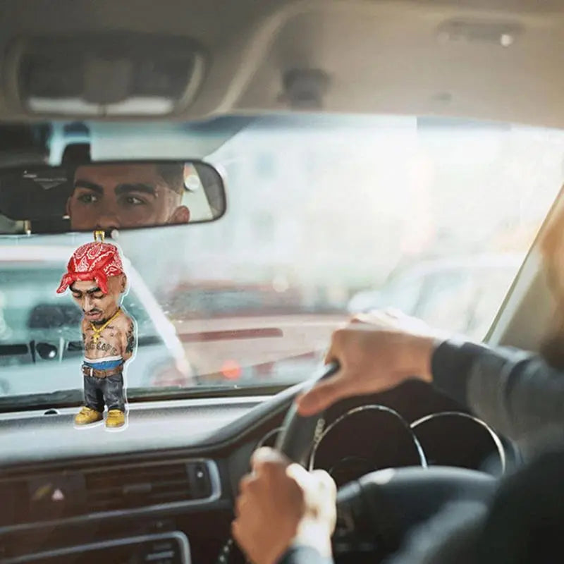 Car Pendant Rapper Hanging Ornament Car Interior Decoration Rapper Classic Posture Rear View Mirror Accessories Key Chain 2D