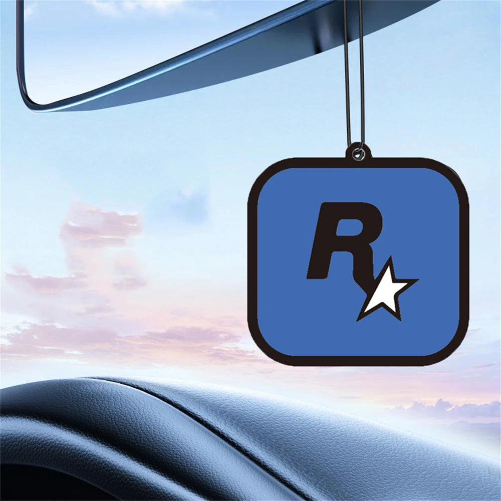 Trend car fragrance R star car long-lasting aromatherapy fragrance piece net red pendant decoration car deodorization