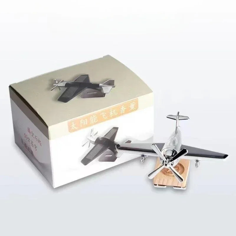 Car Air Freshener Solar Aircraft Decoration Mini Car Perfume Automatic Rotation Essential Oil Diffuser Car Airplane Ornament