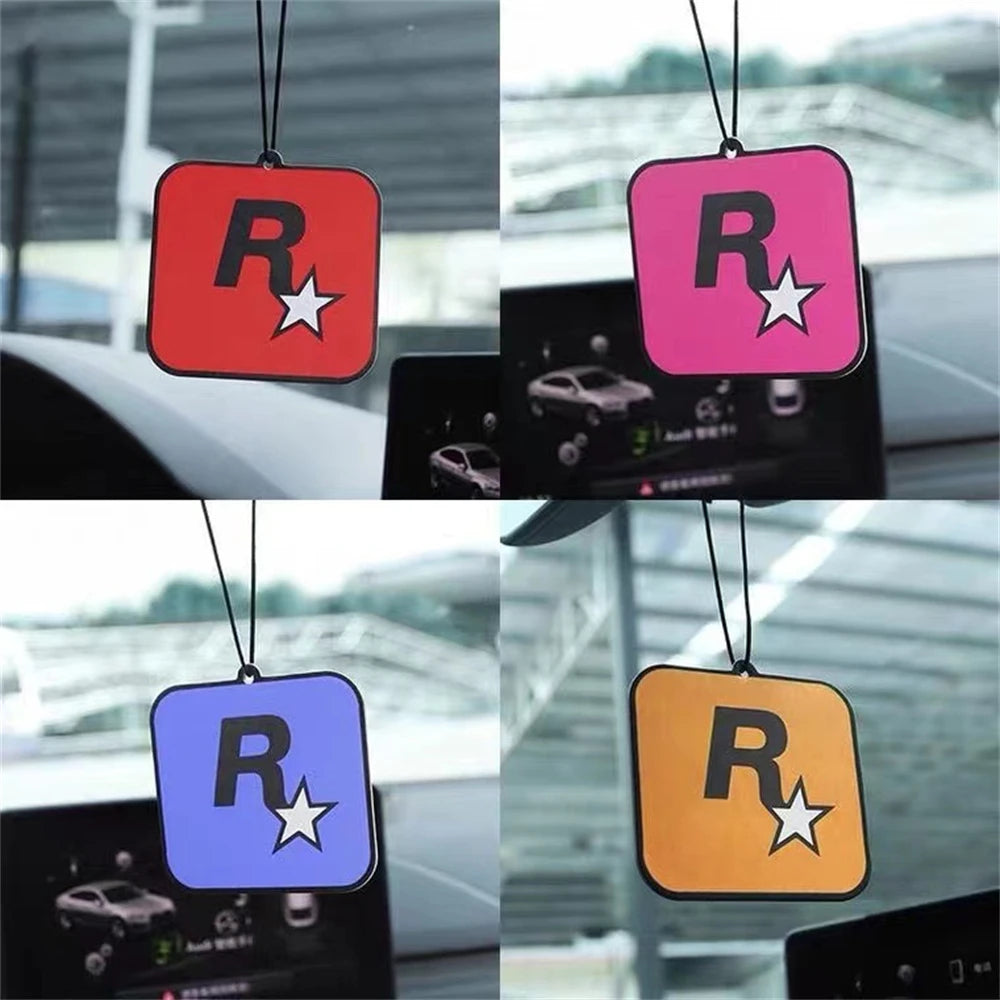 Trend car fragrance R star car long-lasting aromatherapy fragrance piece net red pendant decoration car deodorization