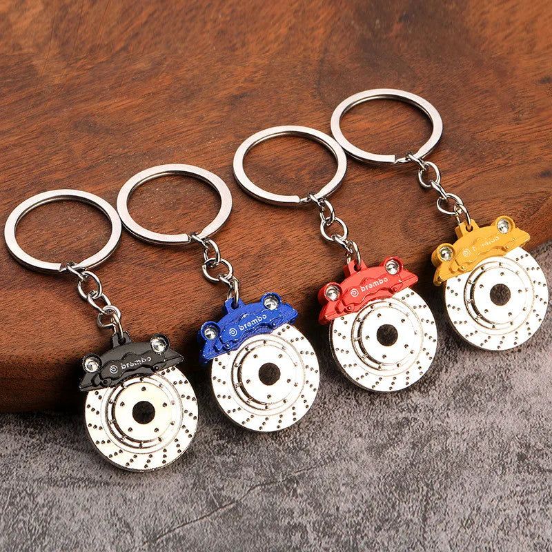 Creative Gear Head Keychain Speed Gearbox Keyring for Car Key Turbo Hub Brake Disc Pendant Shock Absorber Keys Holder Chain Ring